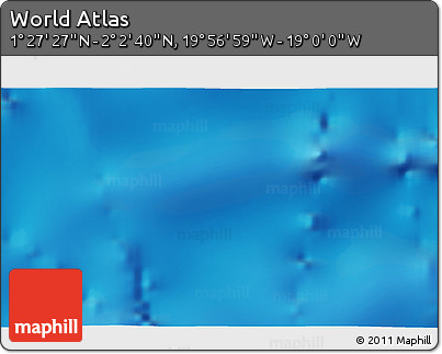 Shaded Relief 3D Map of the Area around 1° 45' 3" N, 19° 28' 30" W