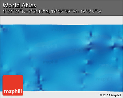 Shaded Relief 3D Map of the Area around 1° 45' 3" N, 19° 28' 30" W
