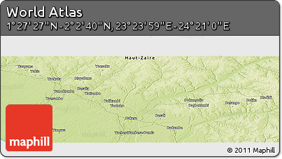 Physical Panoramic Map of the Area around 1° 45' 3" N, 23° 52' 30" E