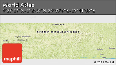 Physical Panoramic Map of the Area around 1° 45' 3" N, 24° 43' 30" E