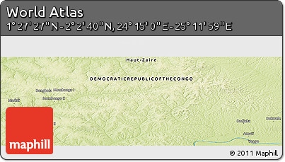 Physical Panoramic Map of the Area around 1° 45' 3" N, 24° 43' 30" E