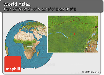 Satellite Location Map of the Area around 1° 45' 3" N, 25° 34' 30" E