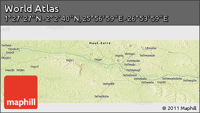 Physical Panoramic Map of the Area around 1° 45' 3" N, 26° 25' 29" E