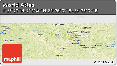 Physical Panoramic Map of the Area around 1° 45' 3" N, 26° 25' 29" E