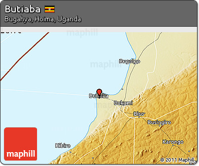 Physical 3D Map of Butiaba