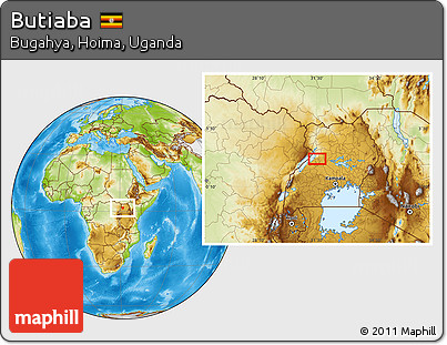 Physical Location Map of Butiaba