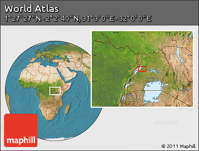 Satellite Location Map of the Area around 1° 45' 3" N, 31° 31' 29" E