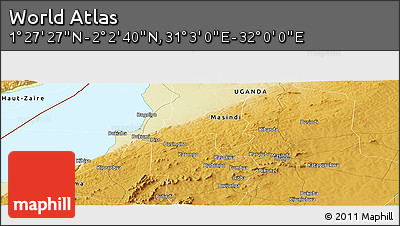 Physical Panoramic Map of the Area around 1° 45' 3" N, 31° 31' 29" E