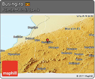 Physical Panoramic Map of Busingiro