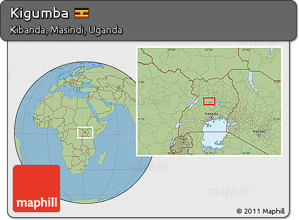 Savanna Style Location Map of Kigumba