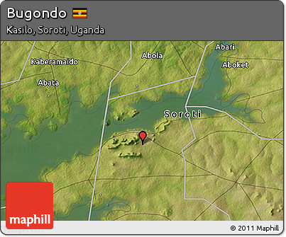 Satellite 3D Map of Bugondo