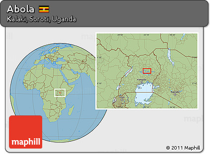 Savanna Style Location Map of Abola