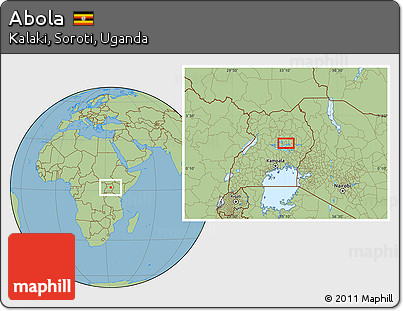 Savanna Style Location Map of Abola