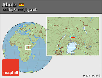 Savanna Style Location Map of Abola