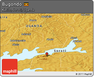 Physical Panoramic Map of Bugondo