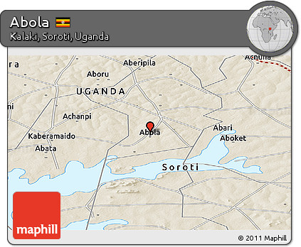 Shaded Relief Panoramic Map of Abola