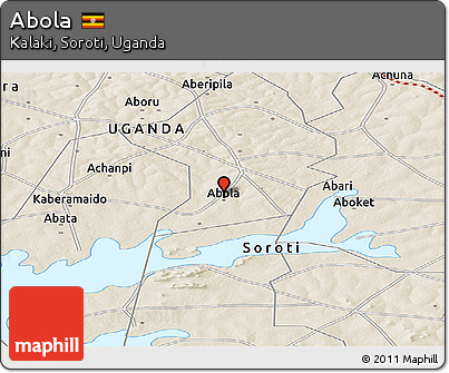 Shaded Relief Panoramic Map of Abola