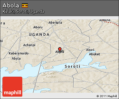 Shaded Relief Panoramic Map of Abola