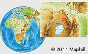 Physical Location Map of the area around 1° 45' 3" N, 34° 4' 30" E