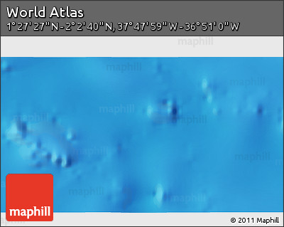 Physical 3D Map of the Area around 1° 45' 3" N, 37° 19' 30" W