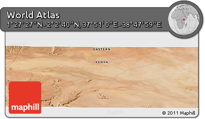 Satellite Panoramic Map of the Area around 1° 45' 3" N, 38° 19' 30" E