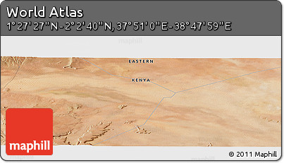 Satellite Panoramic Map of the Area around 1° 45' 3" N, 38° 19' 30" E