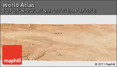 Satellite Panoramic Map of the Area around 1° 45' 3" N, 38° 19' 30" E