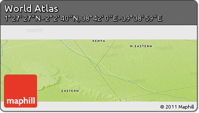 Physical Panoramic Map of the Area around 1° 45' 3" N, 39° 10' 29" E