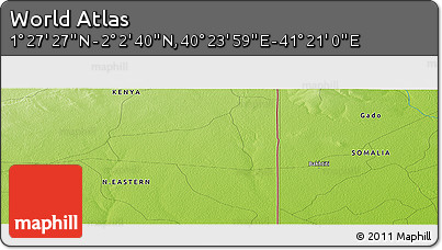 Physical Panoramic Map of the Area around 1° 45' 3" N, 40° 52' 30" E