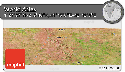 Satellite Panoramic Map of the Area around 1° 45' 3" N, 41° 43' 30" E