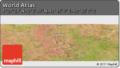 Satellite Panoramic Map of the Area around 1° 45' 3" N, 41° 43' 30" E