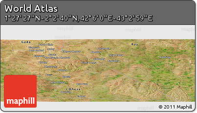 Satellite Panoramic Map of the Area around 1° 45' 3" N, 42° 34' 30" E