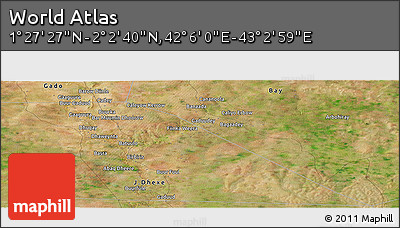 Satellite Panoramic Map of the Area around 1° 45' 3" N, 42° 34' 30" E