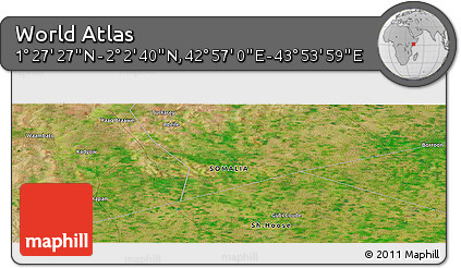 Satellite Panoramic Map of the Area around 1° 45' 3" N, 43° 25' 29" E
