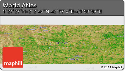 Satellite Panoramic Map of the Area around 1° 45' 3" N, 43° 25' 29" E