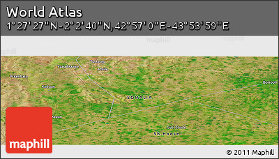 Satellite Panoramic Map of the Area around 1° 45' 3" N, 43° 25' 29" E