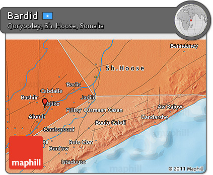 Political 3D Map of Bardid
