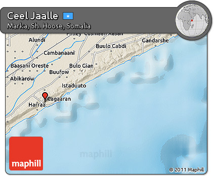 Shaded Relief 3D Map of Ceel Jaalle