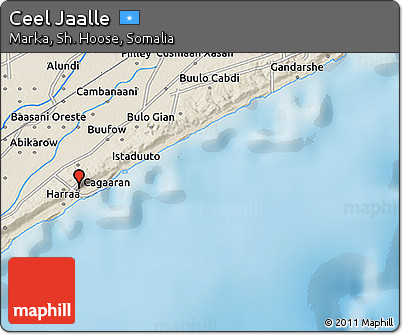 Shaded Relief 3D Map of Ceel Jaalle