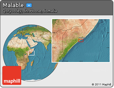 Satellite Location Map of Malable