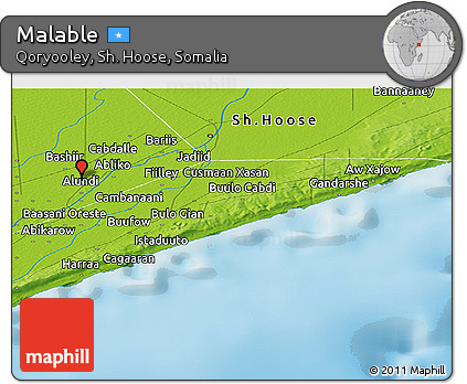 Physical Panoramic Map of Malable