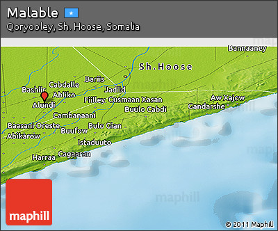 Physical Panoramic Map of Malable