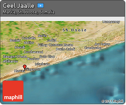 Satellite Panoramic Map of Ceel Jaalle