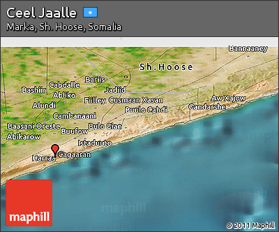 Satellite Panoramic Map of Ceel Jaalle