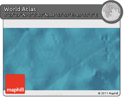 Satellite 3D Map of the Area around 1° 45' 3" N, 49° 22' 30" E