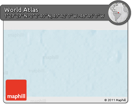 Shaded Relief 3D Map of the Area around 1° 45' 3" N, 49° 13' 30" W