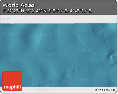 Satellite 3D Map of the Area around 1° 45' 3" N, 4° 19' 30" E
