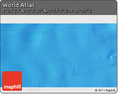 Shaded Relief 3D Map of the Area around 1° 45' 3" N, 4° 19' 30" E
