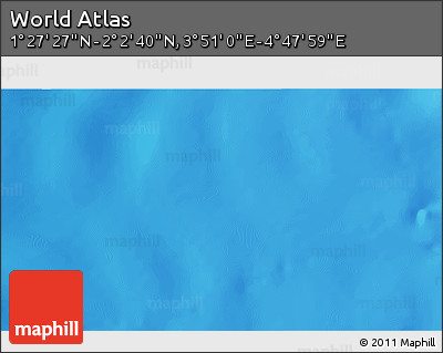 Shaded Relief 3D Map of the Area around 1° 45' 3" N, 4° 19' 30" E