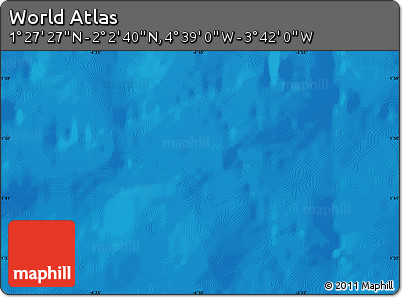 Shaded Relief Map of the Area around 1° 45' 3" N, 4° 10' 30" W